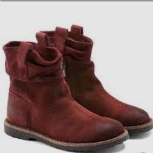 Birkenstock Luton PORT RED SUEDE ANKLE BOOTS Sz 36 Eu 5/5.5US